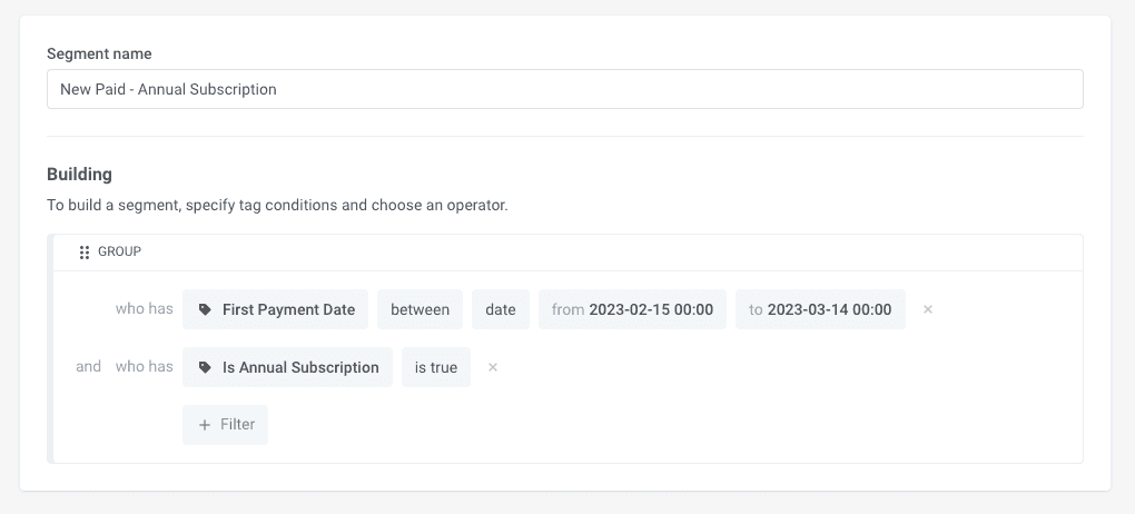 Segment users by multiple criteria in Pushwoosh