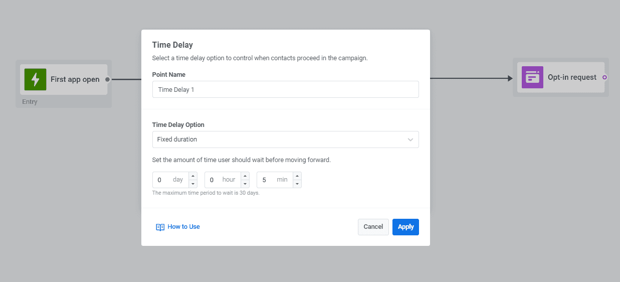 Time Delay before an opt-in request - Pushwoosh