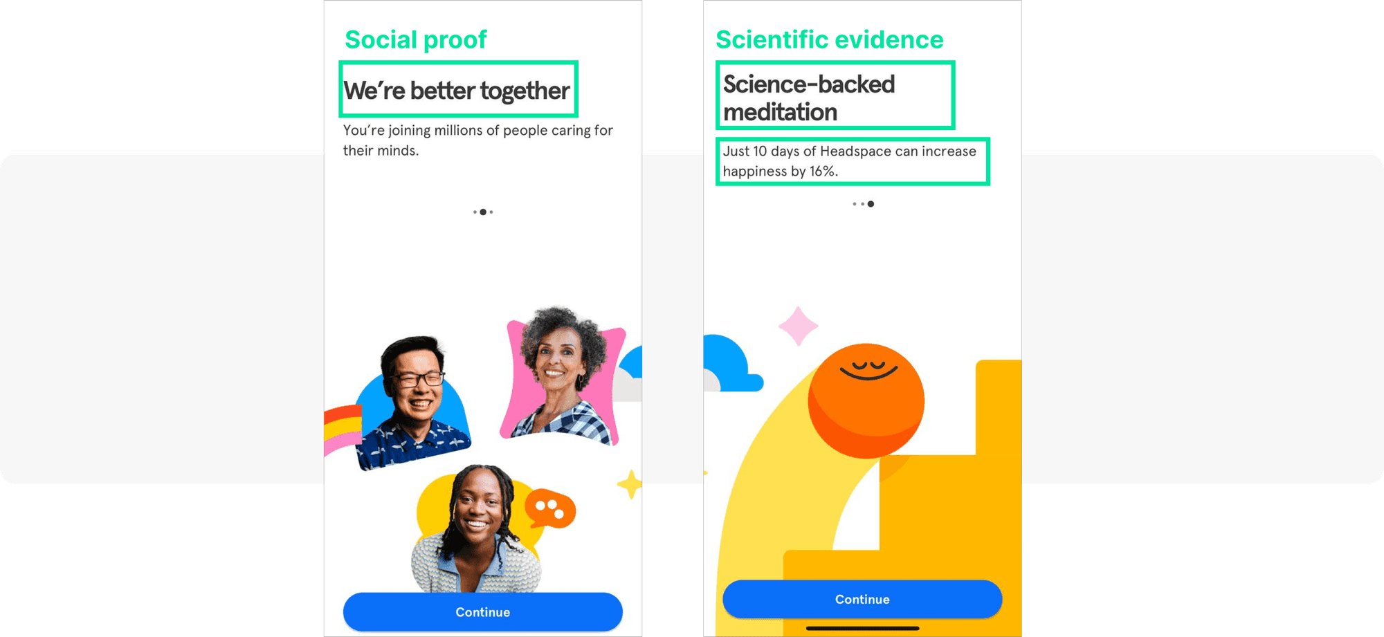 Onboarding social proof example