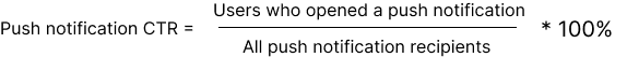 Push notification CTR calculation