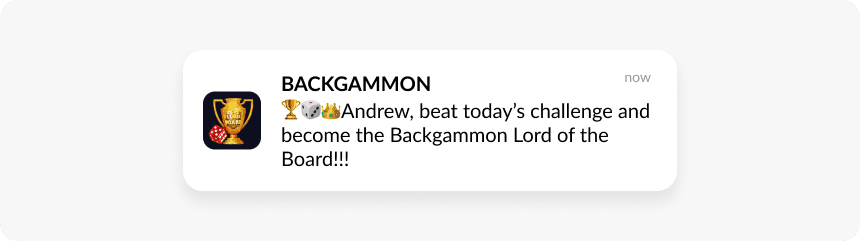 Backgammon push example