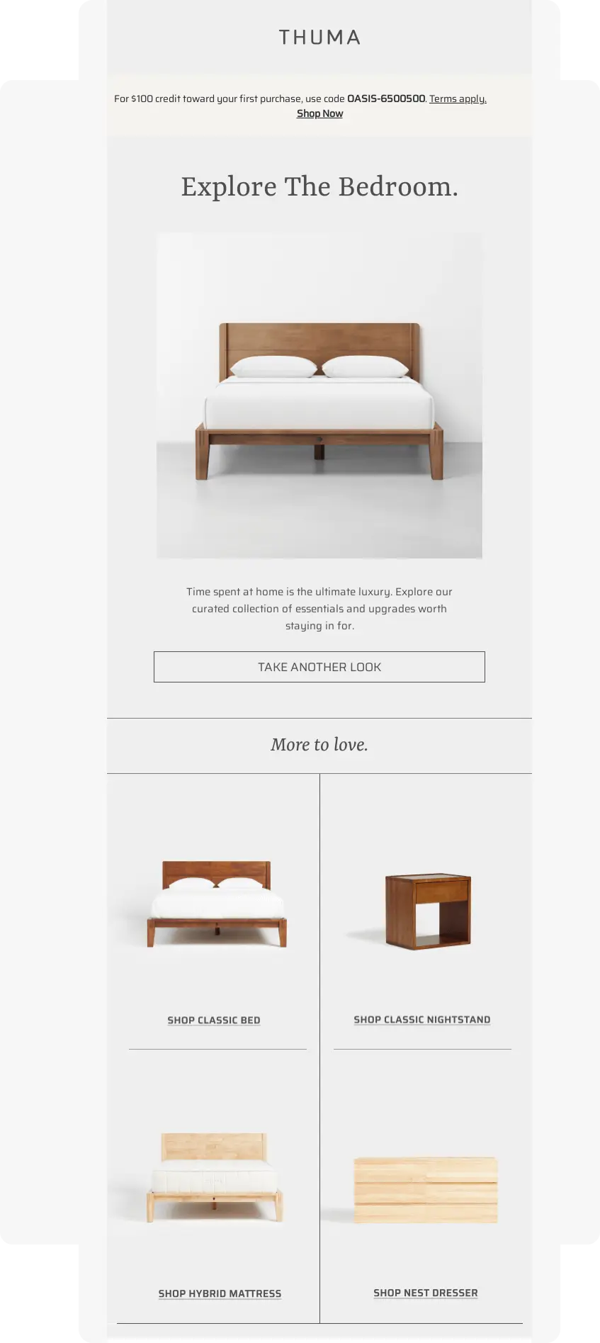 Personal recommendations promo email example